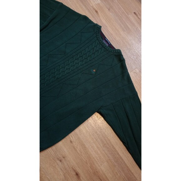 Vintage Gant Sweater Mens Sz Extra Large Cable Knit Green Pullover Embroidered - Picture 9 of 15